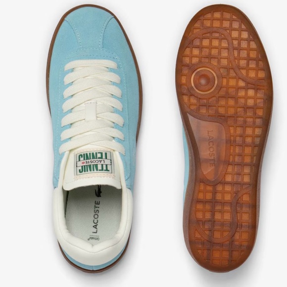 Lacoste Women’s Baseshot Translucent Sole Sneakers Blue Suede US 6.5 - Picture 2 of 12